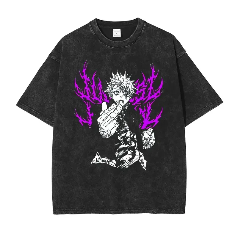 Vintage Washed Jujutsu Kaisen Oversized Anime T-Shirt