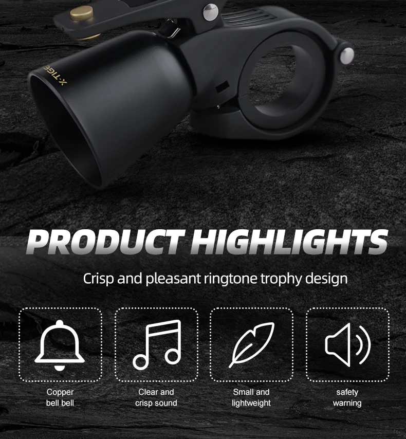 Description Picture 3 of itemX-TIGER Bicycle Bell Ring Classical Stainless Handlebar Bell Safety Warning Bicycle Horn Crisp Sound Cycling Accessories
