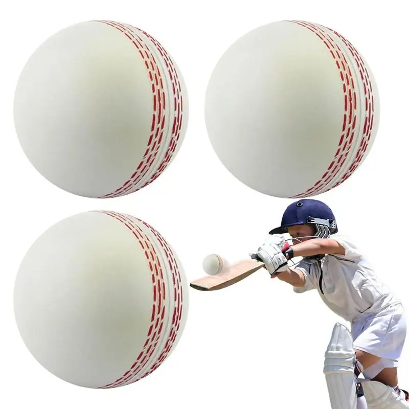 Cricket Ball 3pcs Durable PU Training Balls Sports Wind Swinging Bouncing Spinning for Practice