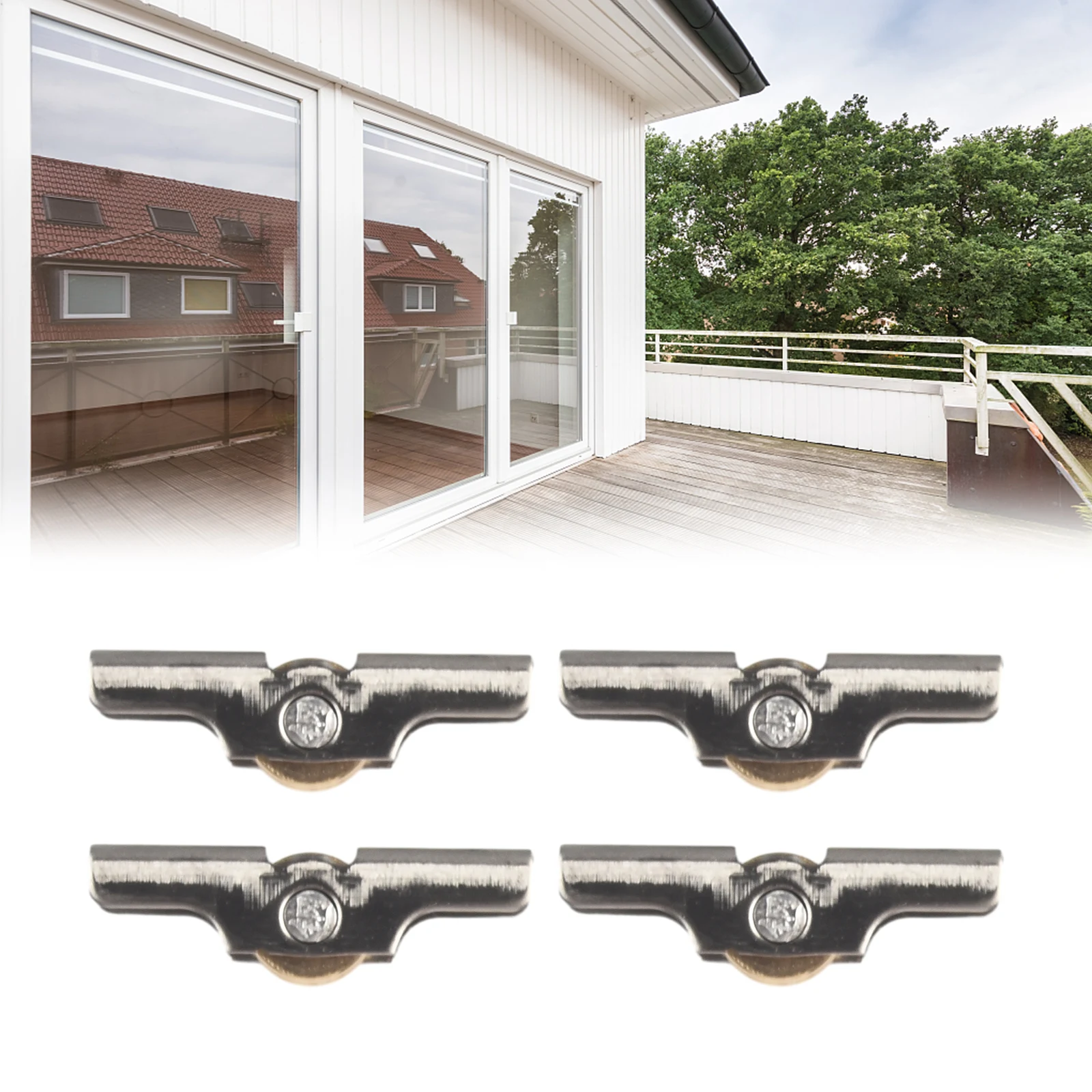 

GROOVE WHEEL 4Pcs Stainless Steel Sash Door Roller – Durable Sliding Door Pulleys for Glass and Aluminum Doors