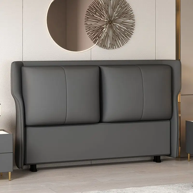 Soft bag bedside board new light luxury modern simple technology cloth floor backrest board all solid wood bed Fuzhiyun