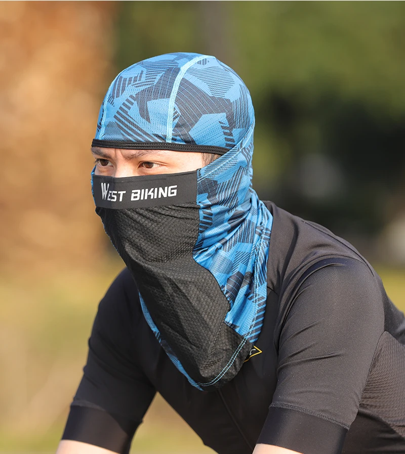 WEST BIKING Radfahren Kopfbedeckung Eis Seide Atmungsaktive Outdoor-Sport Vollgesichtsmaske Anti-UV Sonnenschutz Fahrradkappe Fahrradhelm Liner – Detail 13