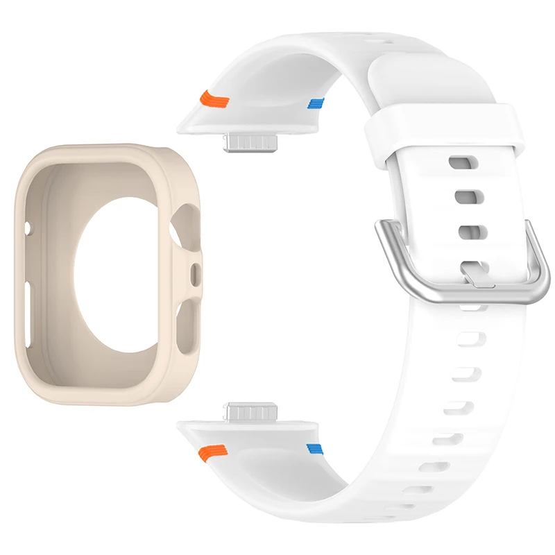 Protective Soft Case with Silicone Sports Strap for Smartwatch Fitness Bands