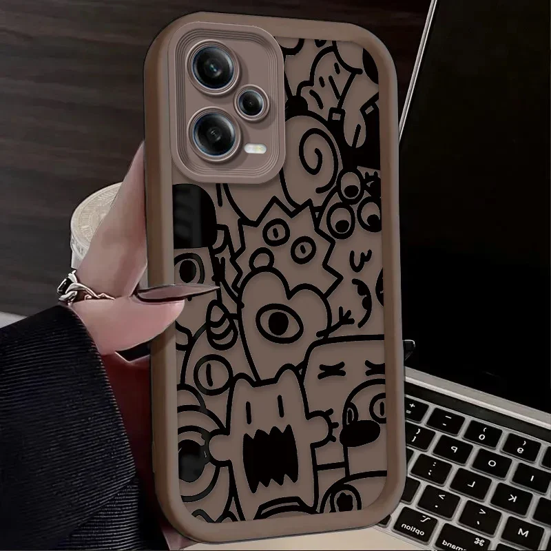 Graffiti Design Silicone Phone Case - Black