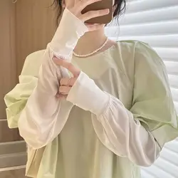 1 Pair Summer Ice Silk Sleeves For Men And Women Outdoor UV Protection Cycling Sleeve Arm Sun Screen Protection Long Sleeves