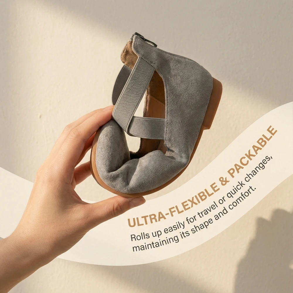 Women's Flats Comfortable Fashion Shoes with Elastic Ankle Straps Dressy Ballerina Style Closed Toe Sandals Casual Ballet Flat - 4