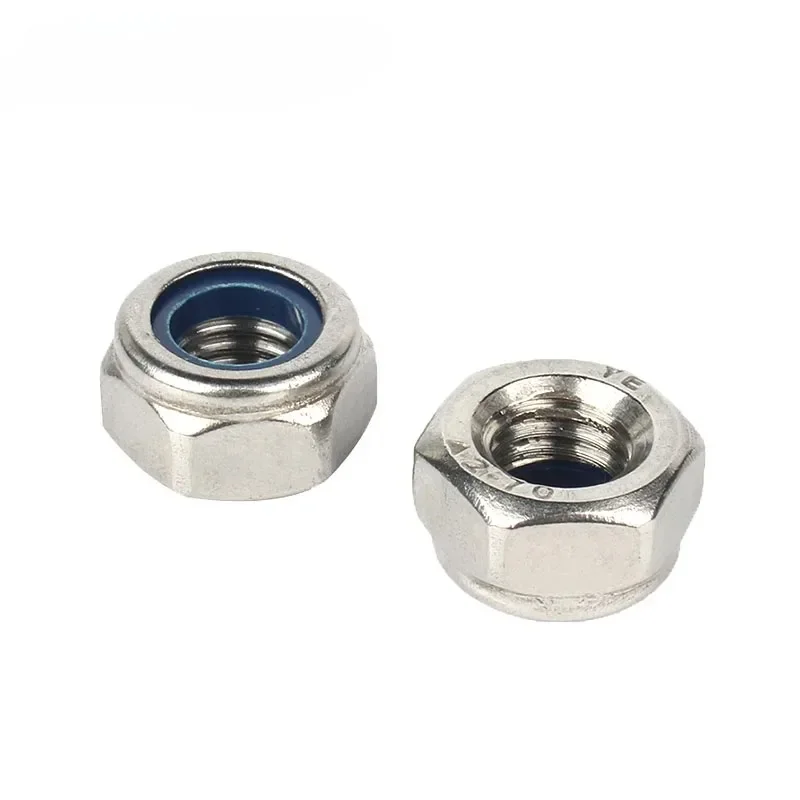 Nylon-Sicherungsmuttern M2 M2,5 M3 M4 M5 M6 M8 M10 M12 M14 M16 M20 304 Edelstahl Sechskant Anti-Rutsch-Automatik-Sicherungsmutter DIN985 – Detail 3
