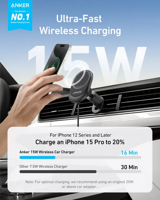 Anker Magnetic Wireless Charger Charging Station for iPhone 15, 15Plus, 15 Pro, 15 Pro Max, 14, 13, 12Series - Hình ảnh 6