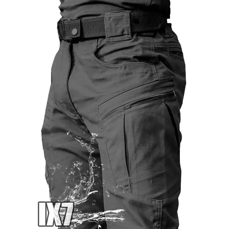 Pantalones Cargo Hombre Impermeables Elásticos Con Múltiples Bolsillos  Militares