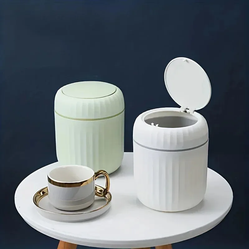 2026 NEW Mini Desktop Trash Can with Lid Garbage Waste Bin Organizer Bedroom Office Desk Storage Box Made Durable Plastic Home