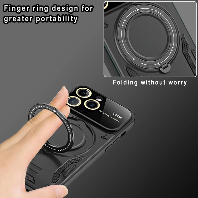 Bananq Magnetic Ring Stand Case For Motorola G84 G60 G53 G32 G22 4G G14 G13 E22 E22i E20 E13 Wireless Charging Phone_voghion.com