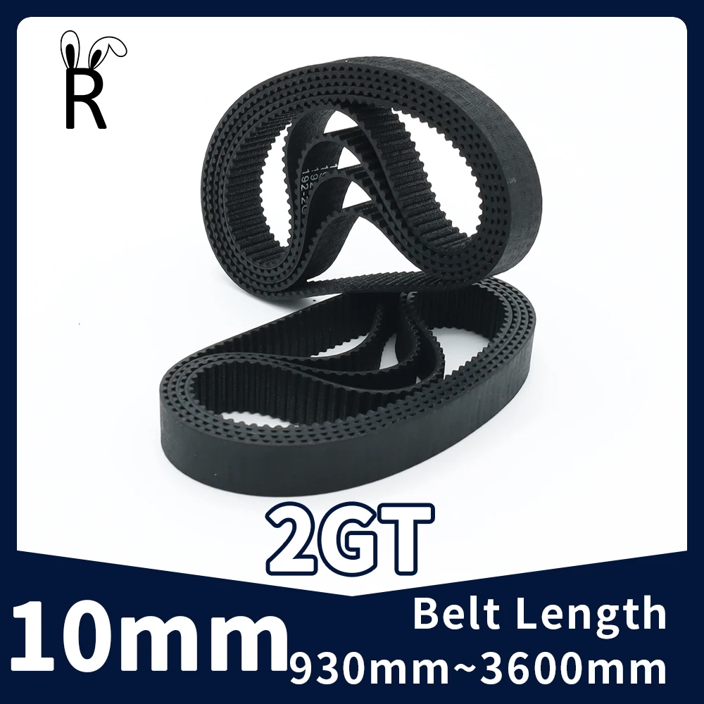 

10mm Timing Belt Width GT2 2GT Belt Length Perimeter 930mm~3600mm 2M Rubber Closed Loop Timing Synchronous Belt Parts 3D Printer
