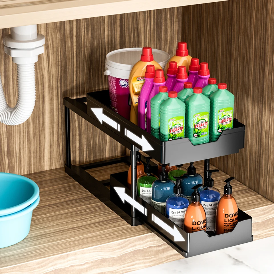 Dropship 2 Tier Under Sink And Bathroom Organizer , Pull Out