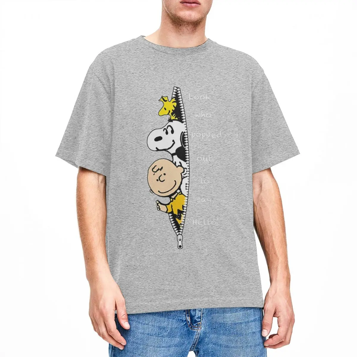 Camiseta de Peanuts, Charlie Brown y Snoopy, camisetas vintage, camisetas de algodón de tendencia para parejas, camisetas con patrón de manga corta