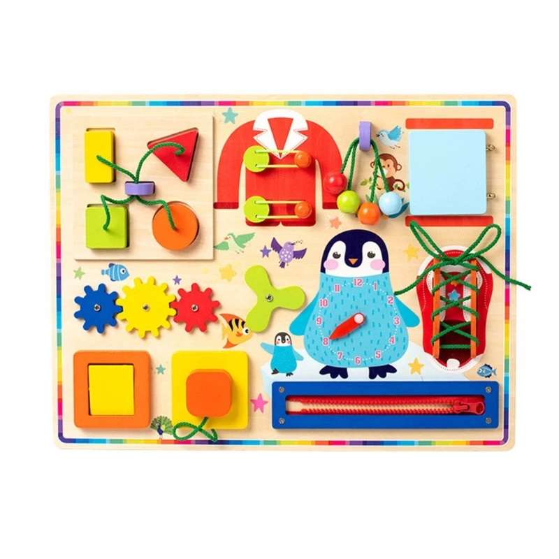 

Portable Busy Boards for Baby Activity Shoelace Tying Board Game Kids Favor Gift