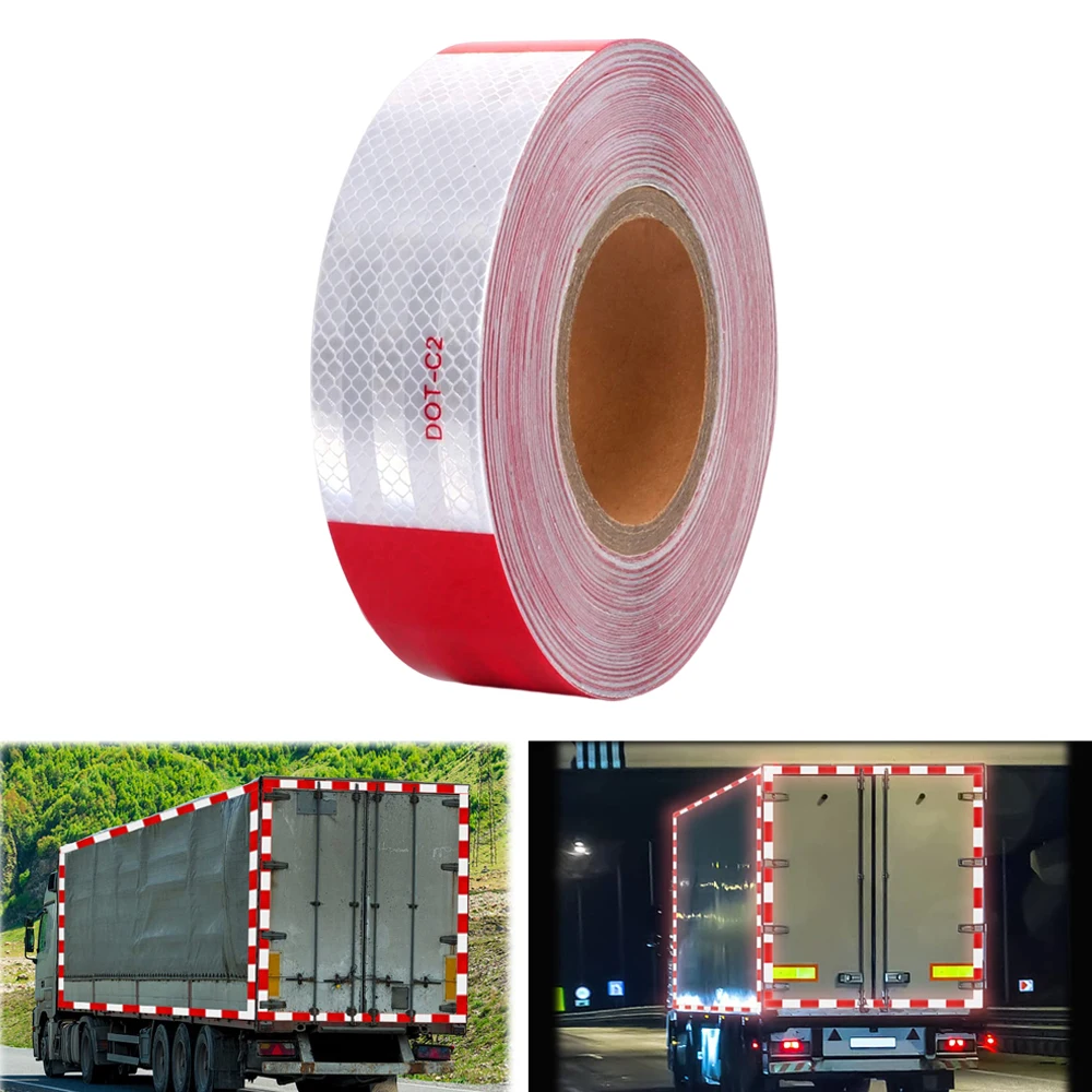 

5cmx25m/Roll Security Marking Reflective Tape For Vehicles Car Trailers Camper Road Facilities Safety Reminder on Night