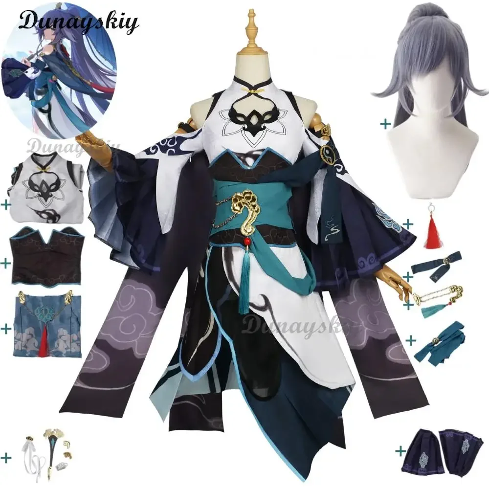 

Game Honkai: Star Rail 3rd Fu Hua FuHua Cosplay Costume Wig Anime Sexy Woman Uniform Halloween Carnival Party Role Play Suit