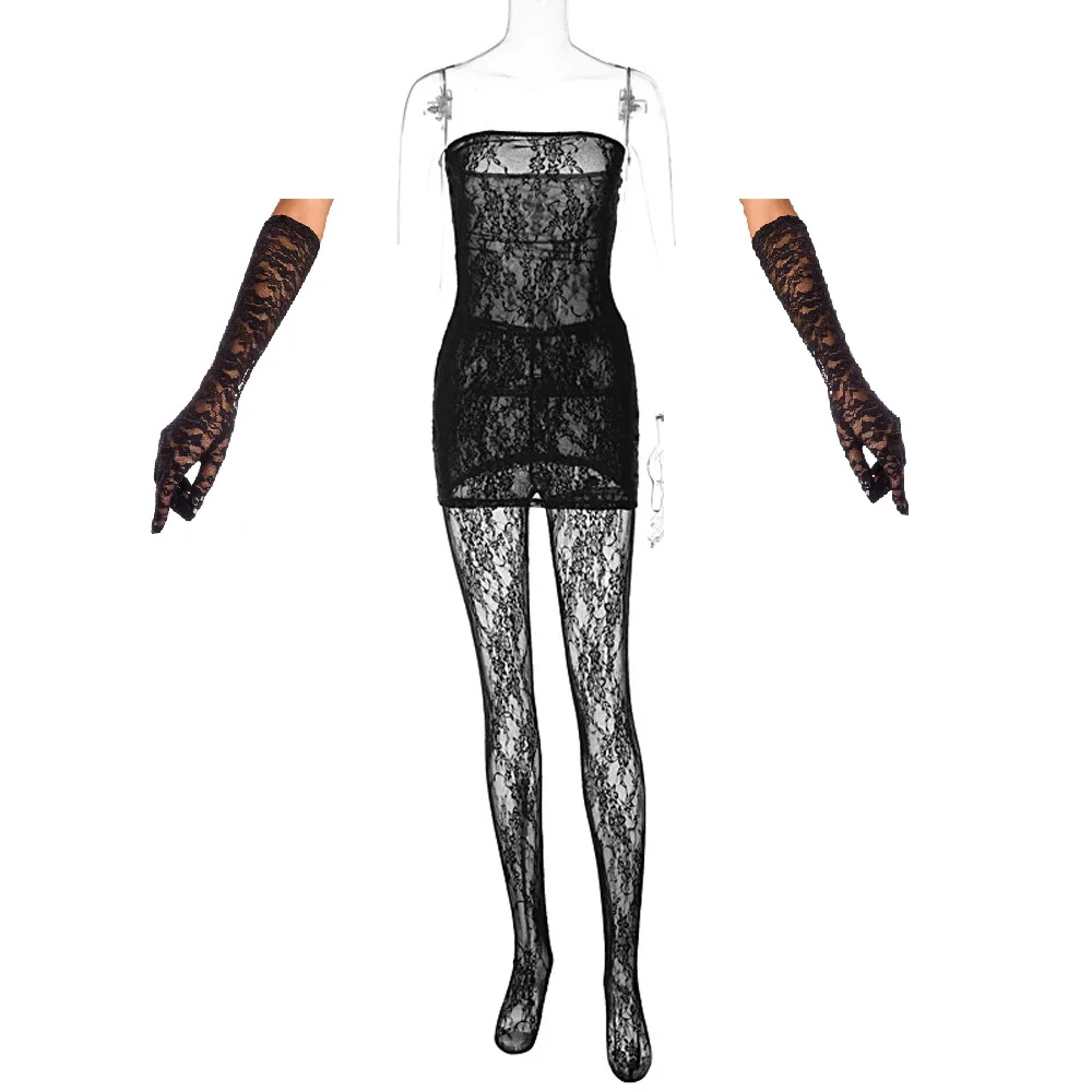 3 Piece Mini Dress + Leggings + Gloves 1