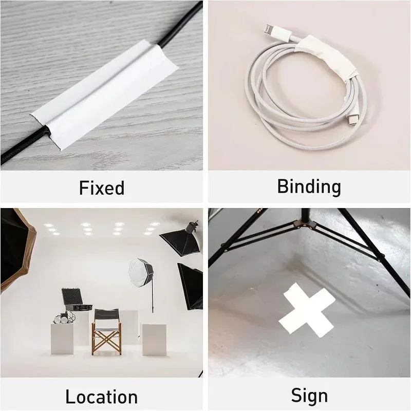 Nicht reflektierendes Gaffer-Klebeband, schwarz, matt, Stoffband für Fotografie, Buchreparatur, Filmen, Hintergrund, Kabel, Bühne, robust, leicht zu reißen – Detail 6
