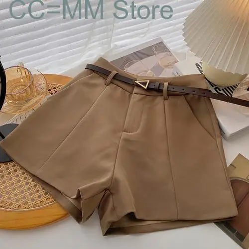 New High Waist Shorts for Women Fashion Casual Loose Solid Wide Leg Pants Shorts Chic Office Ladies Womens Shorts