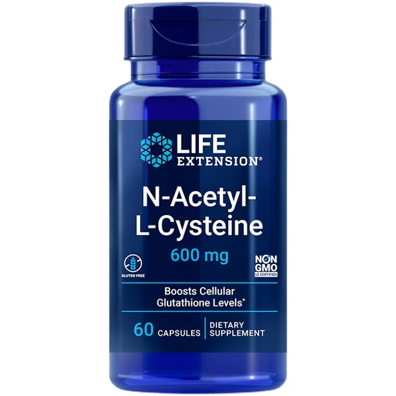 

N-Acetyl-L-Cysteine 600 mg Boosts Cellular Glutathione Levels 60 Capsules Free Shipping