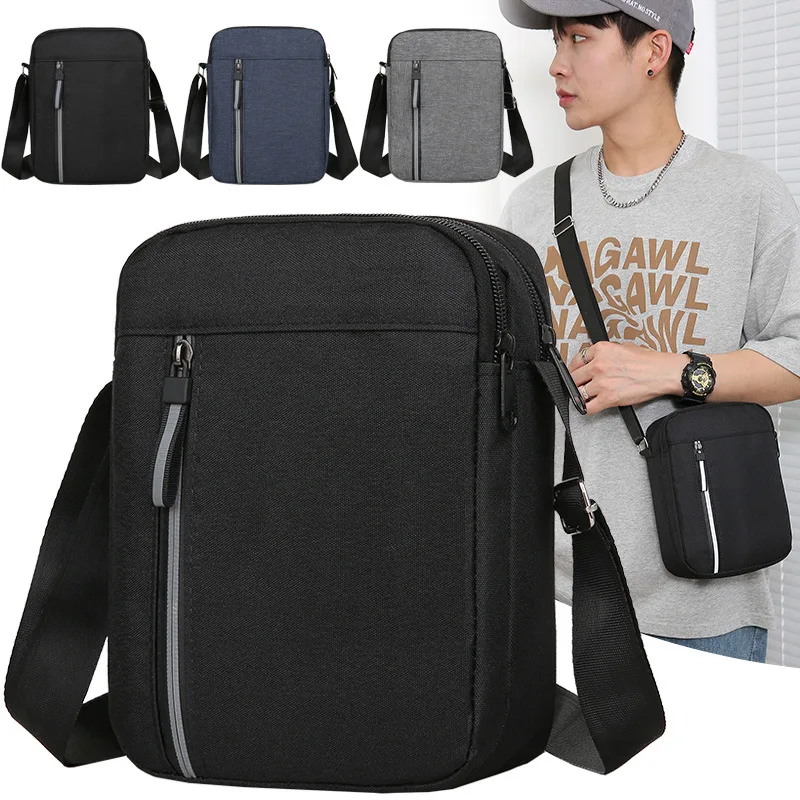 Large Capacity Crossbody Bag For Men Durable Casual Nylon Waterproof Handbag Messenger Bag Travel Male Fashion Shoulder Bag