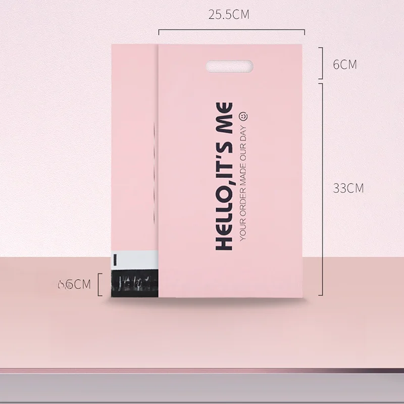 50PCS Pink Poly Mailers with Handle, Self-Seal Shipping Envelopes, Thick & Tear-Resistant Courier Bags