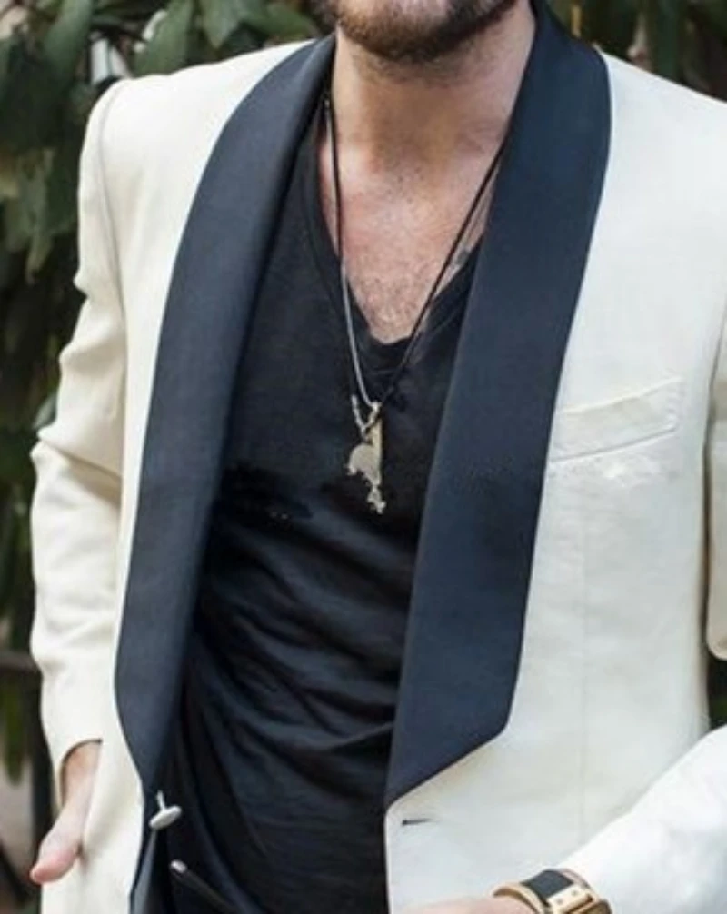 Simple Stylish Casual Men's Black Lapel Slim Fit Suits Custom Made Groom Prom Terno Masculino Suit  2 Pieces (Jacket+Pant)