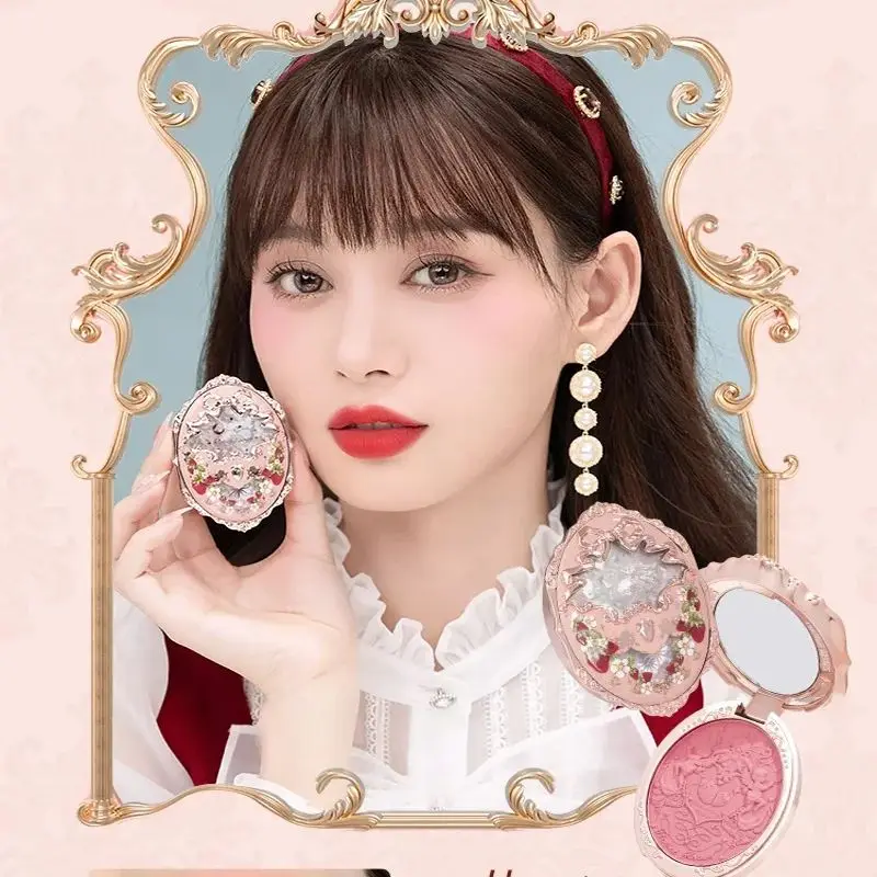 

Flower Knows Strawberry Rococo Series Embossed Blush Face Makeup Matte Shimmer Pigment Waterproof Natural Nude Brightening Cheek