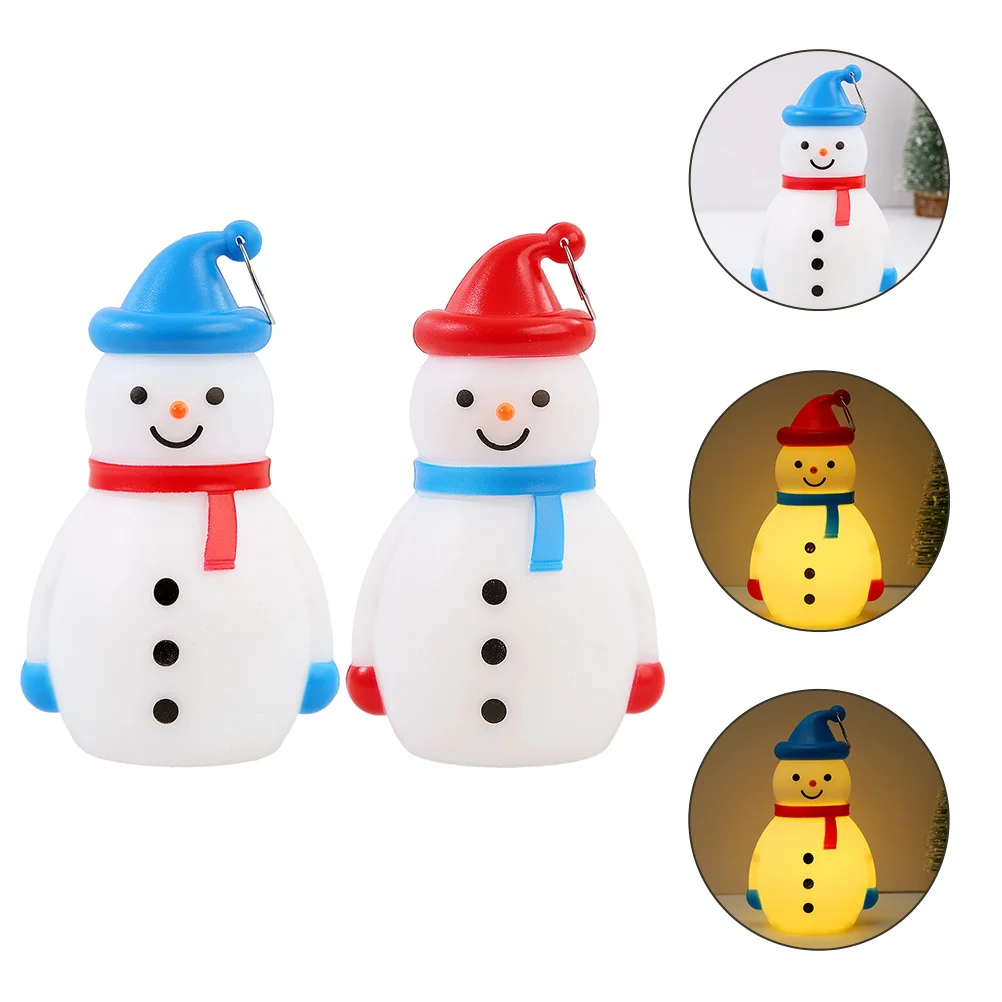 

2 Pcs Xmas Table Topper Bathroom Decorations Operated Christmas Lights Snowman