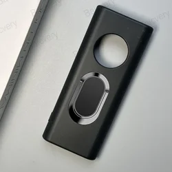Transparent Clear Black Protective Phone Case with Magnetic Bracket for Nokia 125 4G 2024 (Black - Black)