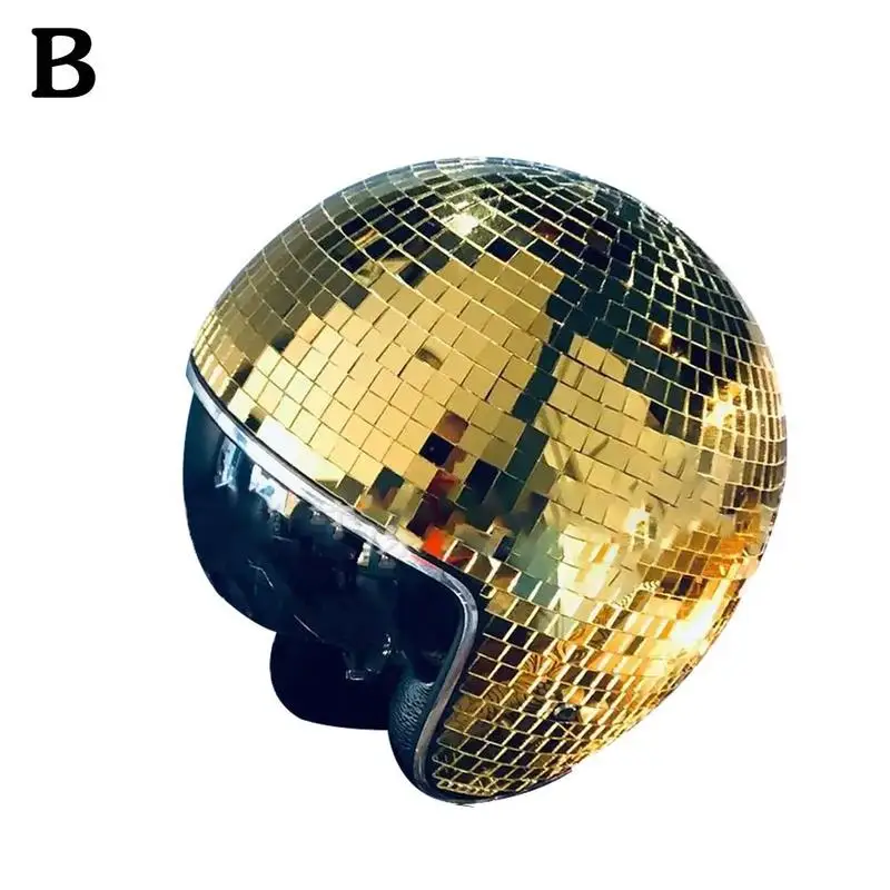 Disco Ball Helmet Silver Mask Cool Safe Motorcycle Helmet with Mirror  Shading Motorcycle Equipment for DJ Club Stage Bar Party - AliExpress