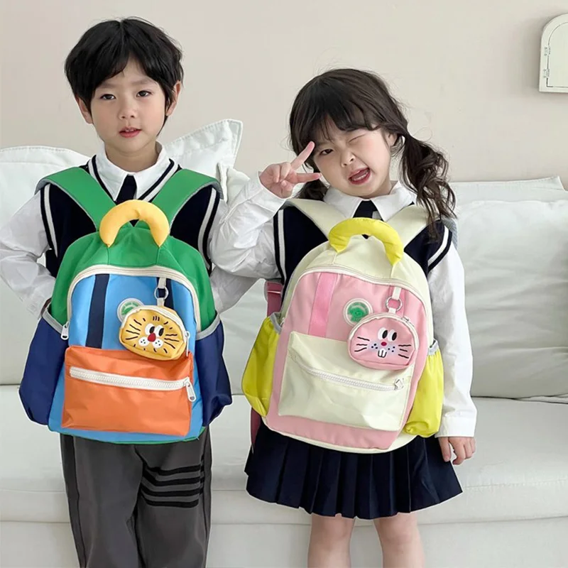 

Kindergarten Girl School Backpacks Lightweight Kids Backpack Cartoon Fruit Printed Boys Schoolbag Color Matching Primary Bags