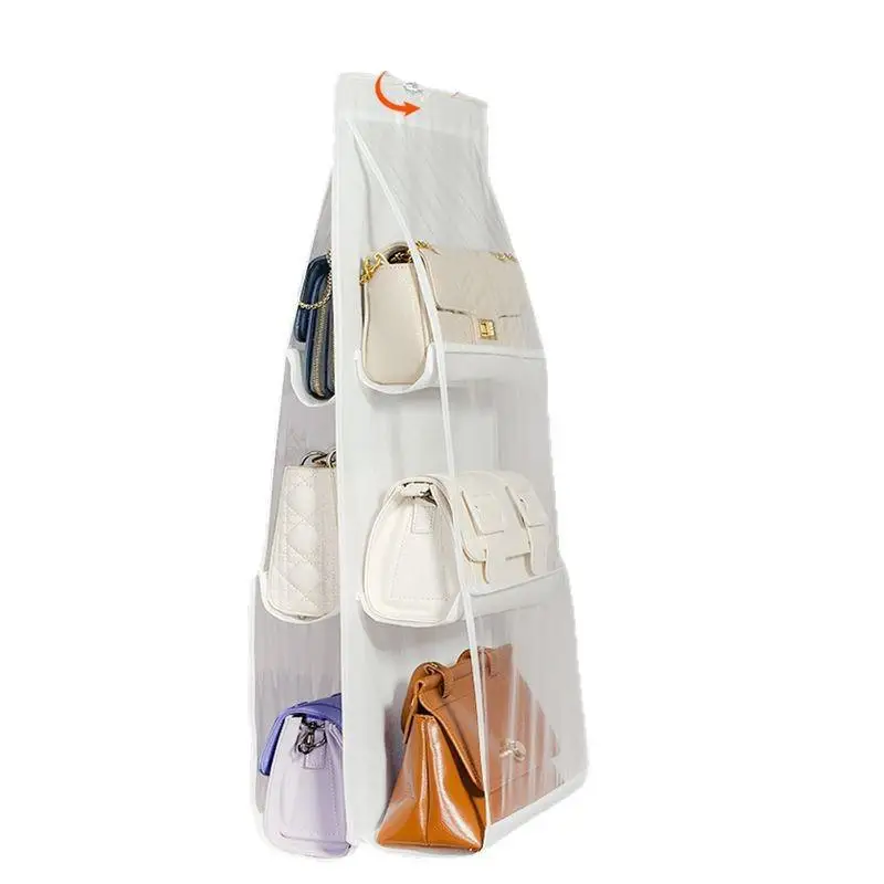 Hanging Handbag Organizer Wardrobe Closet Transparent Storage Bag Door Wall Clear Sundry Shoe Bag Hanger Pouch Accessories