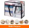 NEW 8 Pack Clear Clothes Storage Bags, 40L Plastic Blanket Storage Bag, Vinyl Foldable Moving Bags with Zipper Closet Organizers 5