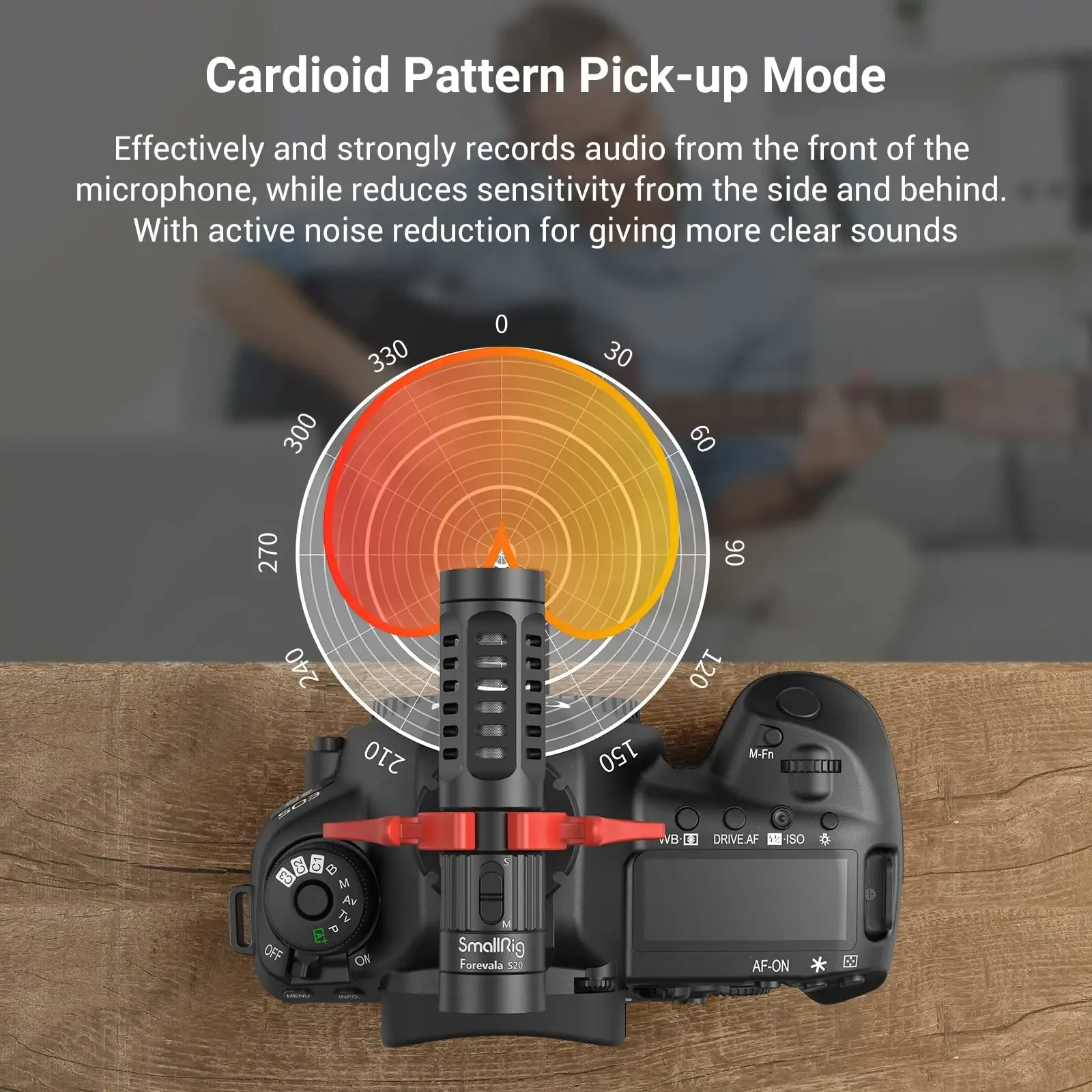 SmallRig S20 온 카메라 마이크, 쇼크 마운트 비디오 마이크, DSLR 카메라용 스테레오 마이크, 아이폰 14/15 3468