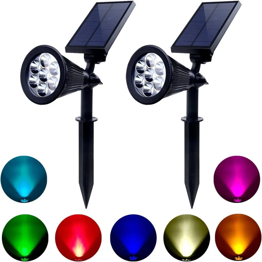 Solar Lights Outdoor Colored Waterproof 7 Led Color Changing Solar Spot Lights Landscape Spotlight For Yard Garden Patio Lawn training ball football accessory beach rugby youth practice colored exercising size outdoor american balloon