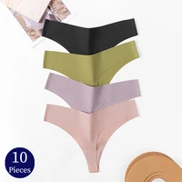 Poblador 10PCS/Set Women's Panties Fashion Simple Seamless Underwear Breathable Thongs Sexy Lingerie Comfortable Sport G-Strings