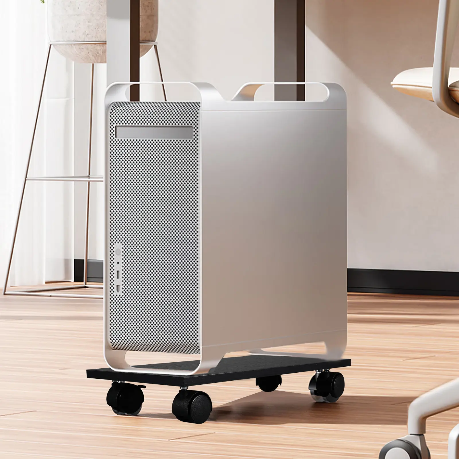 바퀴가 달린 컴퓨터 타워 스탠드 - 데스크탑 타워용 고하중 조절식 CPU 스탠드 - 게이머를 위한 범용 플로어 카트