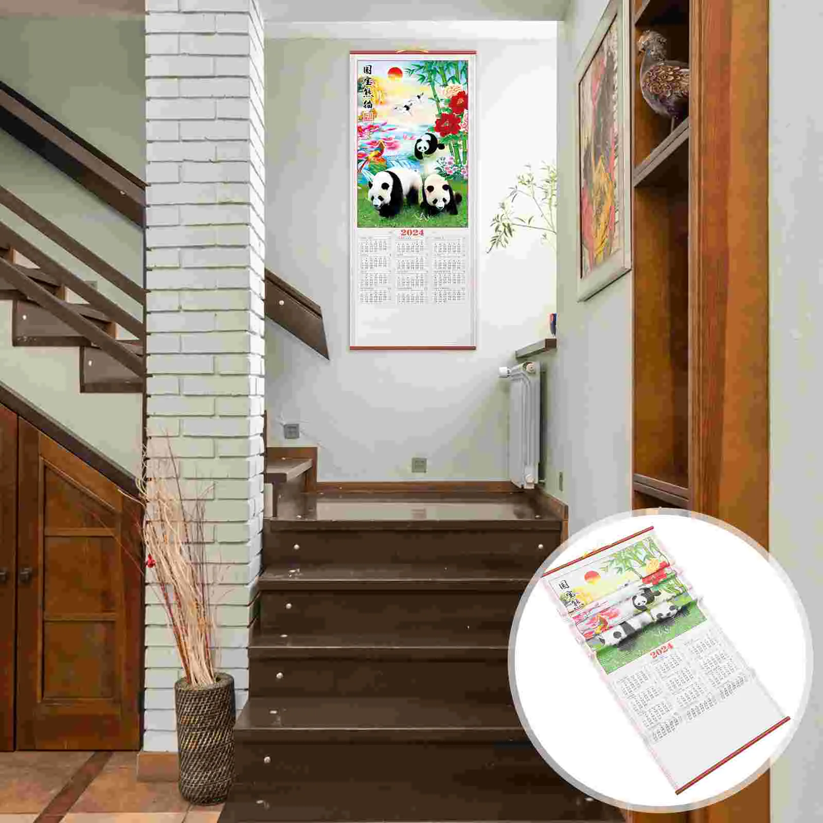 

Chinese New Year Wall Hanging Calendars Traditional Scroll Lunar Calendar Ornament Year Of Dragon Home Decoration