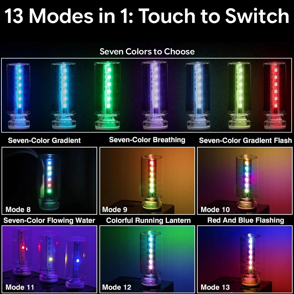รูปสินค้า ไฟ LED สีสันสดใส ตกแต่งรถยนต์ 13 โหมด
