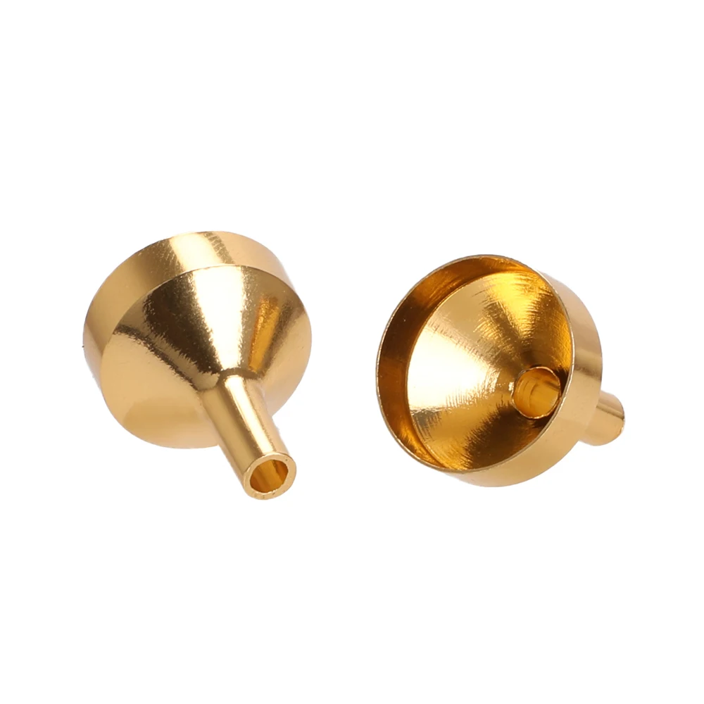 Mini Gold Funnel Aluminium Material for Filling Small Bottles Transferring Liquid Refill Perfume Essential Oil Lab 10 Pieces metal funnels