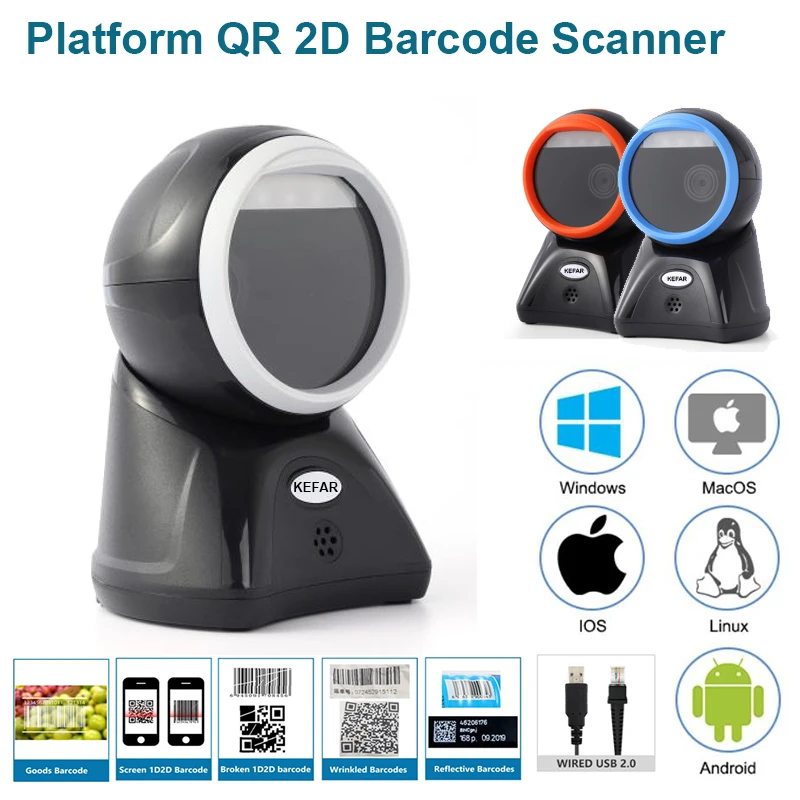 Nova Arrial Dobrável Omnidirecional Desktop 2d Scanner de Código de Barras Plataforma Usb com Fio Automático Leitor Código de Barras para o Supermercado - Imagem 5
