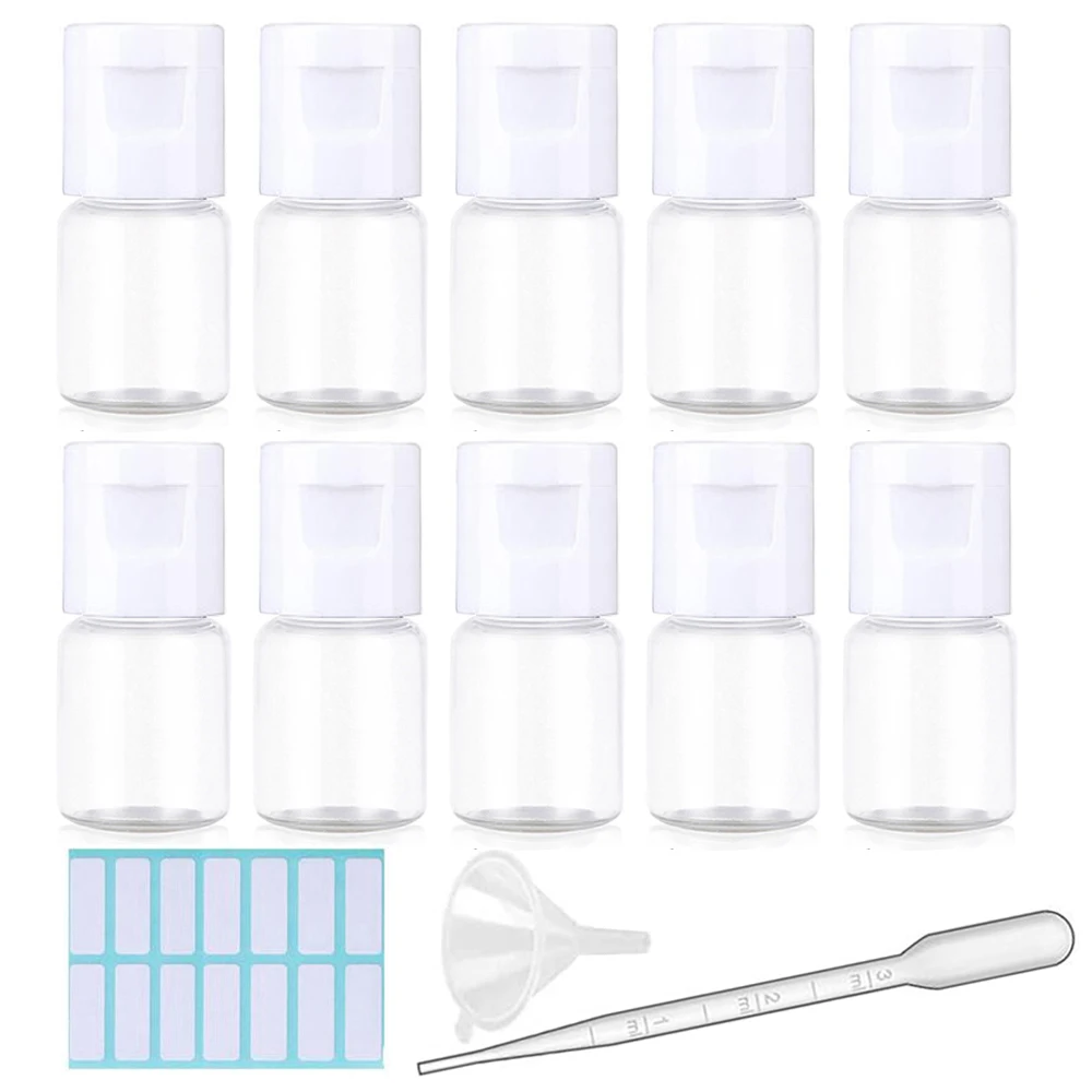 Clear Plastic Travel Bottles with Flip Cap – Portable Containers with Funnel and Labels