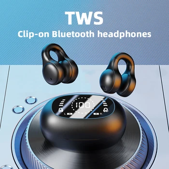Cuffie wireless Auricolare Bluetooth con microfono Auricolari vivavoce con cancellazione del rumore Clip Ear Musica Sport Tappi per le orecchie da gioco 1