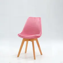  Hot Sale Modern Nordic Home Kitchen Restaurant Cafe Silla Dining White Tulip Plastic Chairs with Upholstered Pu Leather Cushion 