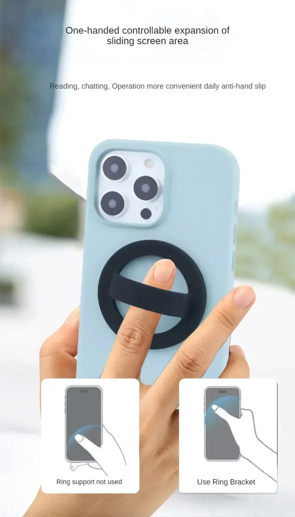 Flüssiges Silikon Magnetischer Handy-Ringhalter Magsafe-kompatibel mit Metallplatte Fingergriff-Ständer für iPhone 17 16 15 14 13 12 – Detail 11