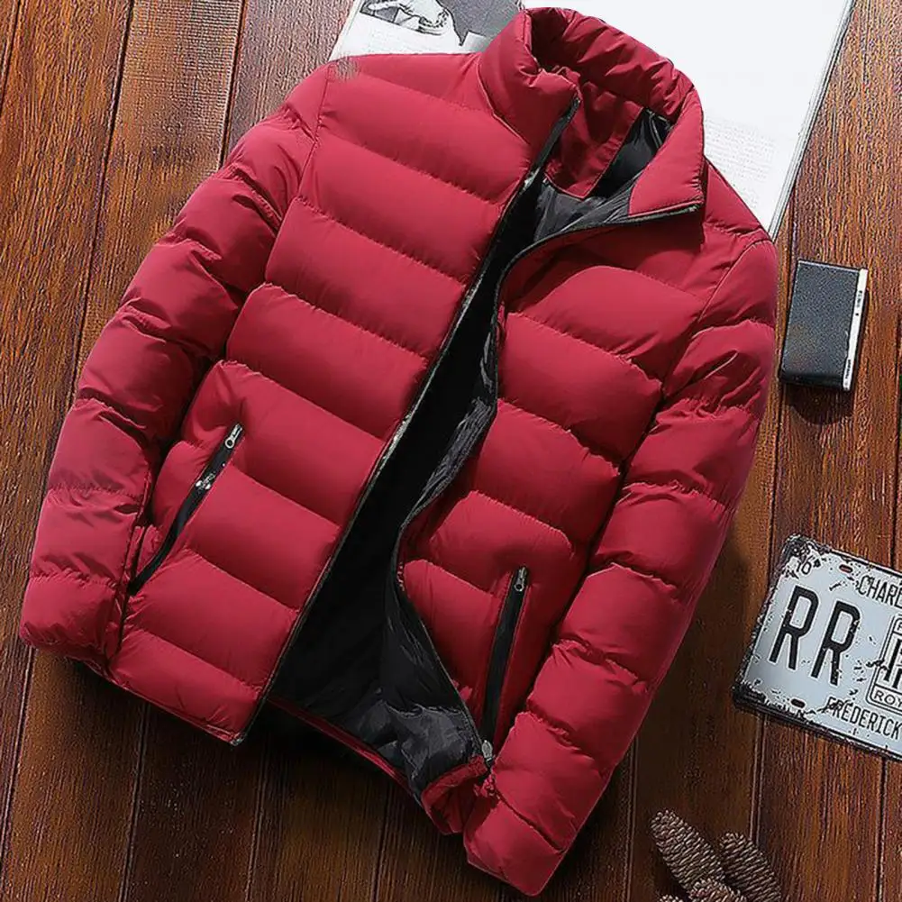

Stylish Men Overcoat Solid Color Cozy Zipper Pockets Jacket Male Men Coat Streetwear