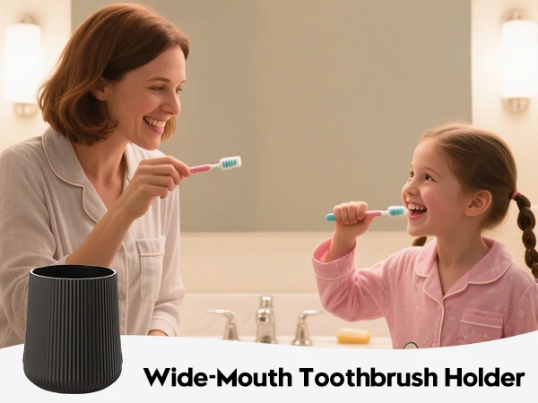 Black Striped Toothbrush Holder ForElectric Toothbrushes Bathroom Organizer ForToothpaste_voghion.com