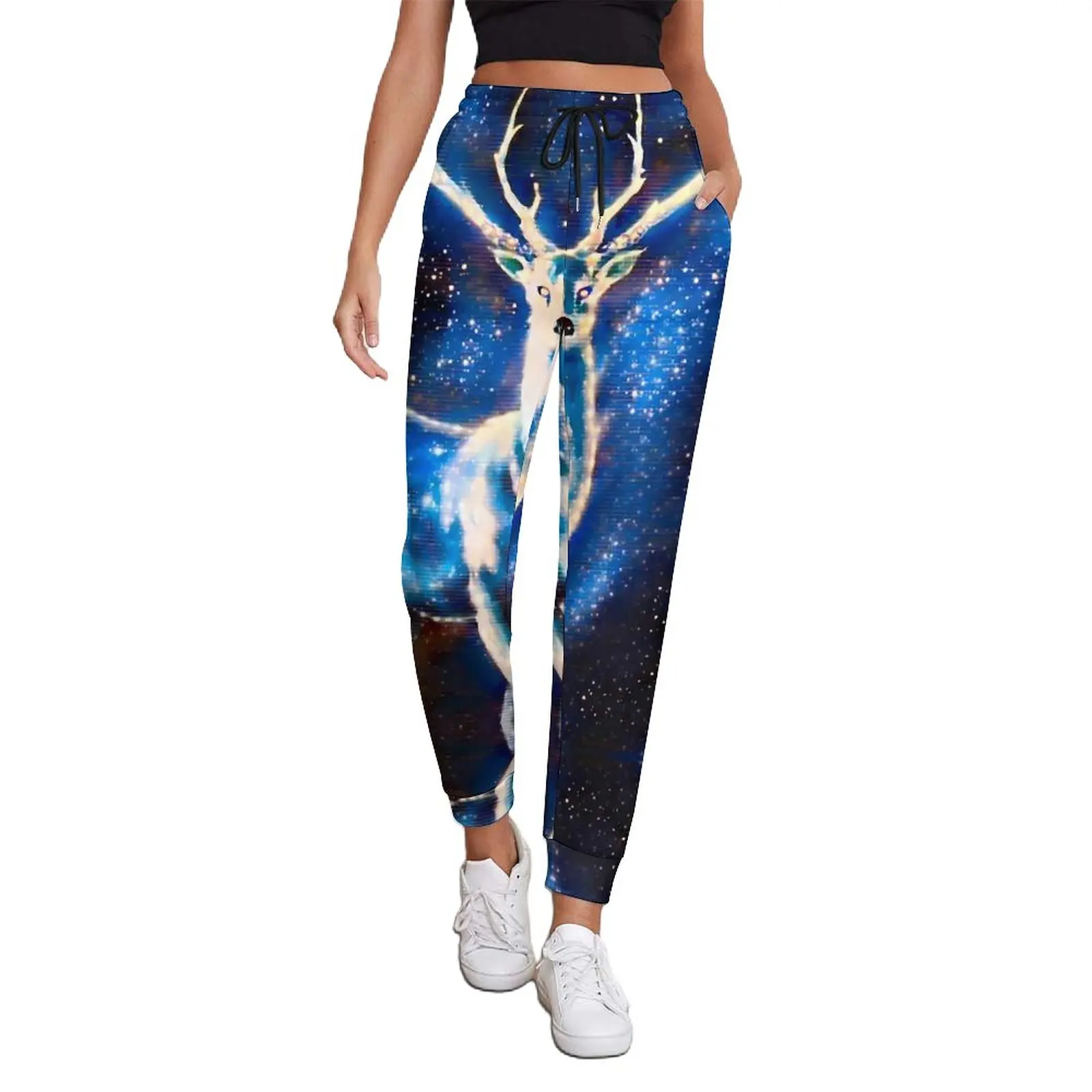 

Alien Space Deer Jogger Pants Womens Abstract Animal Trendy Joggers Autumn Pattern Aesthetic Oversized Trousers Birthday Gift